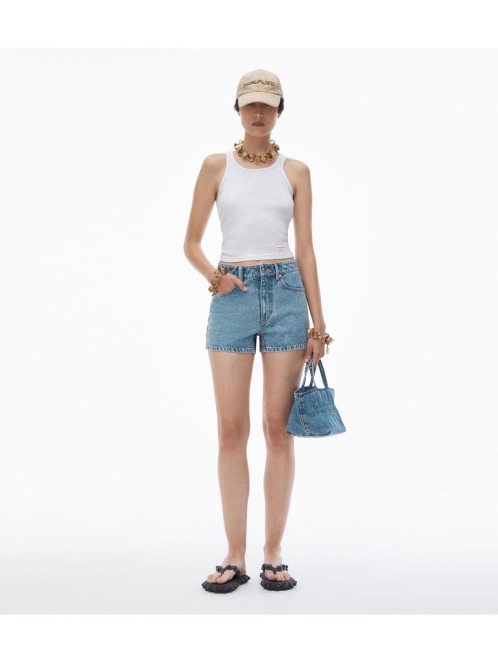 Alexander Wang Light Blue Denim High-Rise Jean Shorts